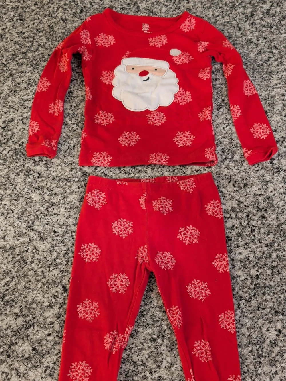 Carter's Red Santa and Snowflake Kids Pajama Set